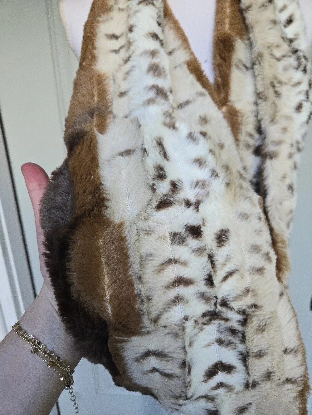 Faux Fur Animal Print Infinity Scarf